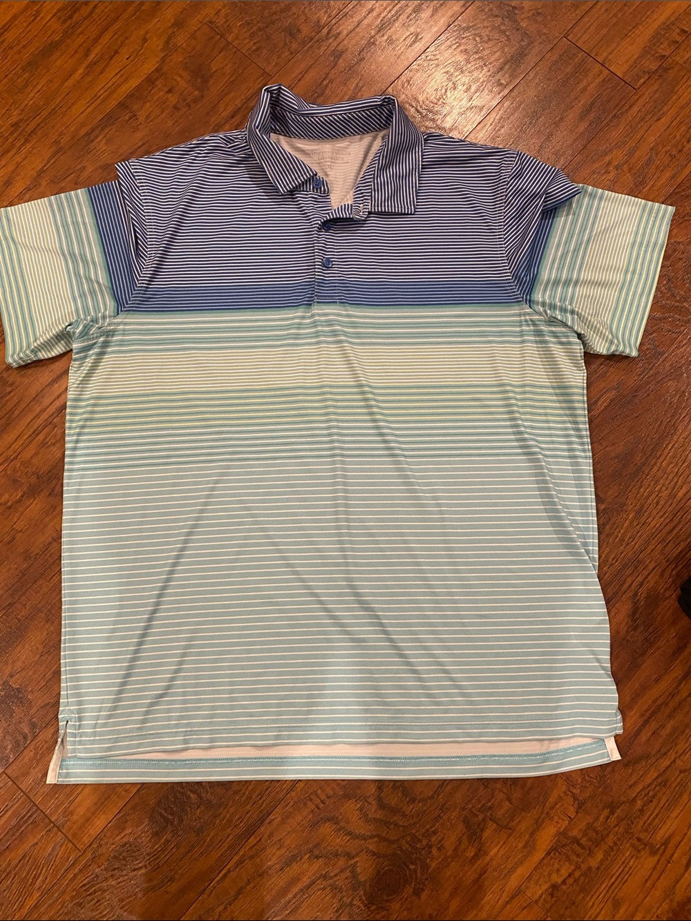Vineyard Vines Men's Ocean & Navy Striped Polo xl